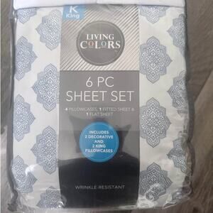 living colors King sheets,6 pieces 100% polyester